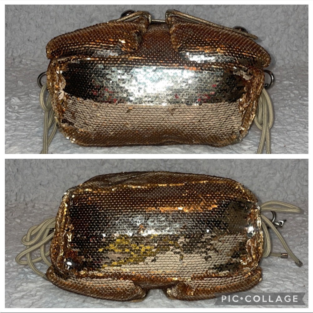 Coach Limited Edition Gold Sequin Poppy Spotlight Shoulder Bag & Wristlet Set - Picture 8 of 17
